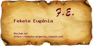 Fekete Eugénia névjegykártya